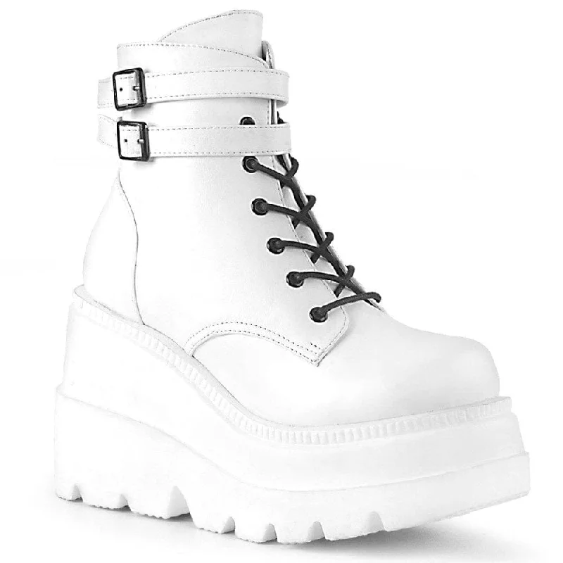 women's ankle boots for fallSS-SHAKER-52 Ankle Boot | White Faux Leather