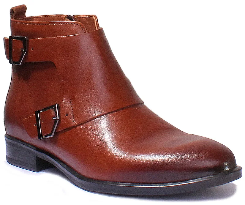women's ankle boots with zippersJustin Reess England 7900 In Tan