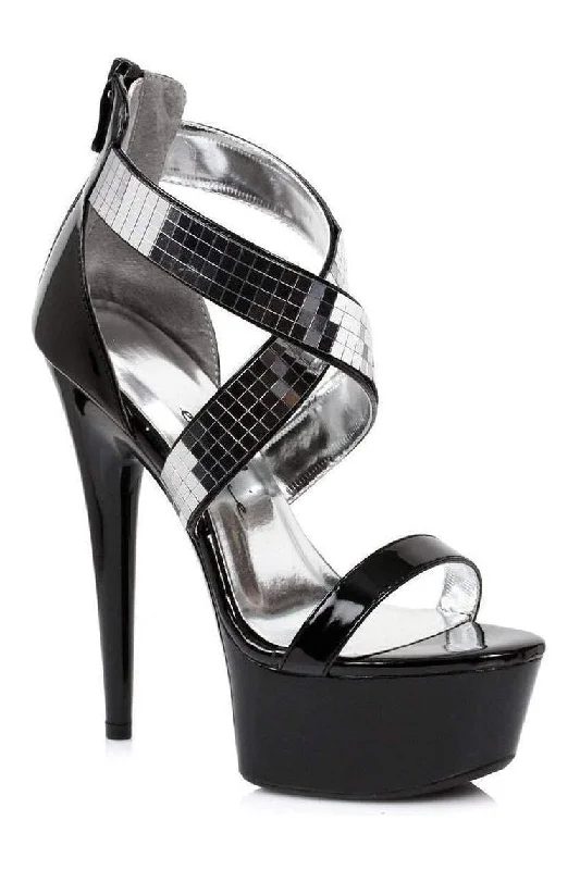 Women's Leather Heeled Sandals with Chunky Heel and Buckle Detail in Brown for a Rustic and Trendy Appeal609-RONI Platform Sandal | Black Patent Women's Leather Heeled Sandals with Chunky Heel and Buckle Detail in Brown for a Rustic and Trendy Appeal609-RONI Platform Sandal | Black Patent