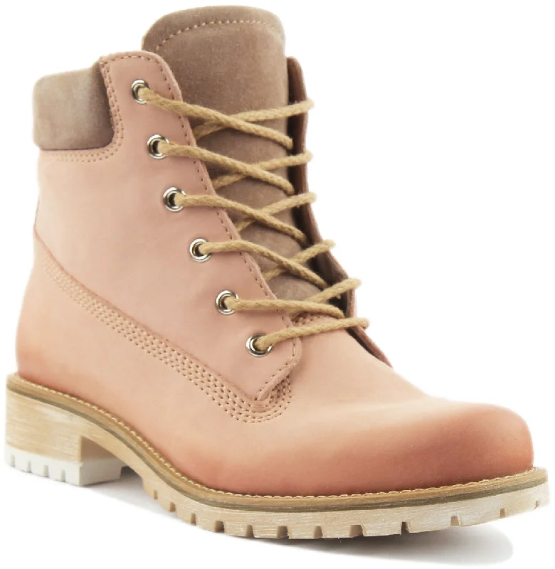 women's leather ankle bootsJustin Reess England Selah In Pink