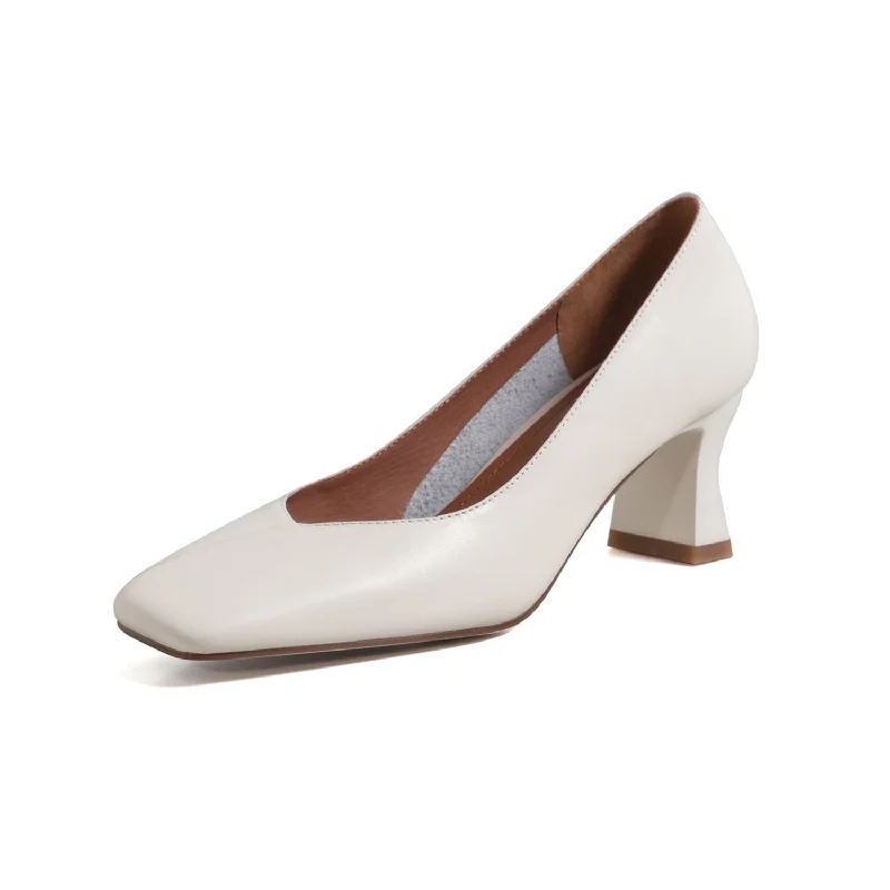 Women's padded - insole stiletto heel pumps for added comfortTinaCus Genuine Leather Handmade Women's Square Toe Unique Mid Heel Slip On Comfortable Pumps Women's padded - insole stiletto heel pumps for added comfortTinaCus Genuine Leather Handmade Women's Square Toe Unique Mid Heel Slip On Comfortable Pumps