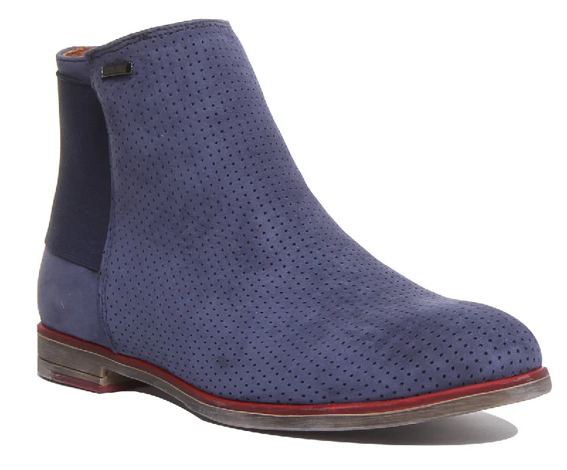 women's ankle boots with zippersJustin Reess England 5900 In Navy