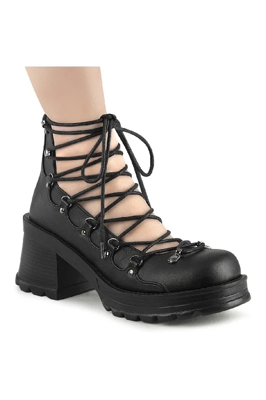 women's ankle boots for fallBRATTY-32 Ankle Boot | Black Faux Leather