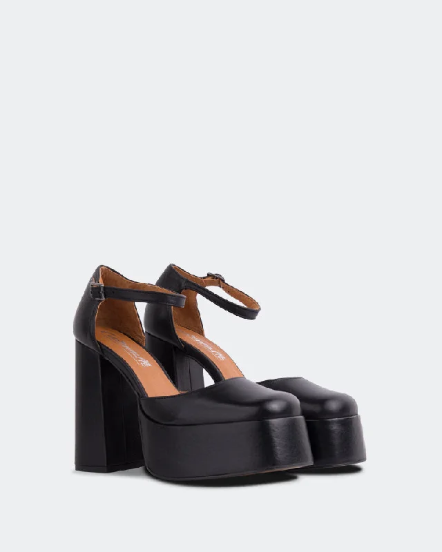 Women's prom stiletto heel pumps in a shimmery fabricAzucar Black Leather