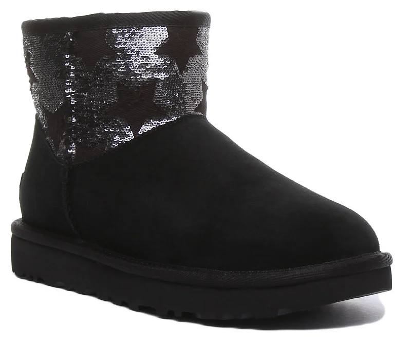 women's ankle boots with over-the-knee lookUgg Australia Mini Sequin In Black