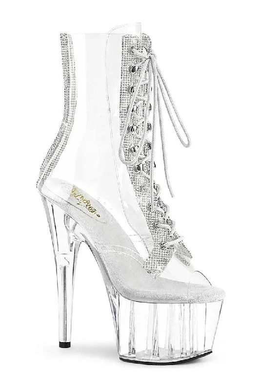 women's ankle boots for eveningADORE-1021C-2 Exotic Ankle Boot | Clear Vinyl