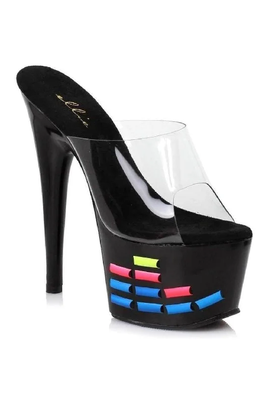 Women's Embroidered Heeled Sandals with Wedge Heel and Open Back in Cream for a Bohemian and Relaxed Summer Outfit709-EQUALIZER Platform Slide | Clear Vinyl Women's Embroidered Heeled Sandals with Wedge Heel and Open Back in Cream for a Bohemian and Relaxed Summer Outfit709-EQUALIZER Platform Slide | Clear Vinyl