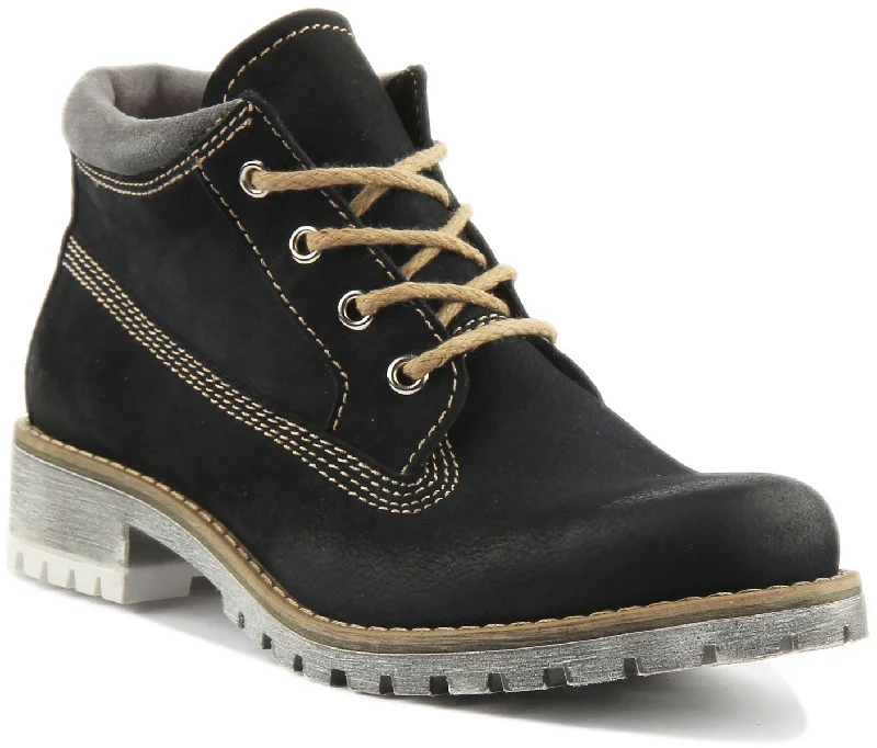 women's heeled ankle bootsJustin Reess England Stella In Navy