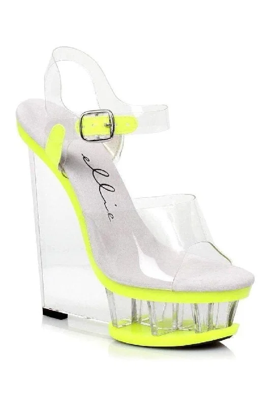 Women's Leather Heeled Sandals with Chunky Heel and Buckle Detail in Brown for a Rustic and Trendy Appeal610-SHANA Platform Sandal | Yellow Patent Women's Leather Heeled Sandals with Chunky Heel and Buckle Detail in Brown for a Rustic and Trendy Appeal610-SHANA Platform Sandal | Yellow Patent