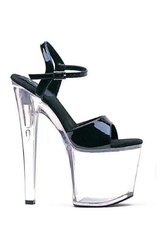 Women's Sling - Back Heeled Sandals with Cut - Out Sides in Gray for a Modern and Stylish Summer Shoe821-JULIET-C Platform Sandal | Black Patent Women's Sling - Back Heeled Sandals with Cut - Out Sides in Gray for a Modern and Stylish Summer Shoe821-JULIET-C Platform Sandal | Black Patent