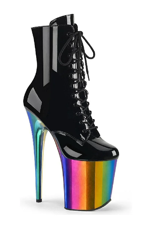 women's ankle boots with bow detailsFLAMINGO-1020RC Ankle Boot | Black Patent