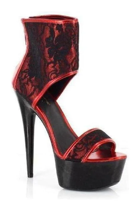 Women's Platform Heeled Sandals with Open Toe in Black for a Stylish and Comfortable Summer Pair609-AMANDA Sandal | Red Faux Leather Women's Platform Heeled Sandals with Open Toe in Black for a Stylish and Comfortable Summer Pair609-AMANDA Sandal | Red Faux Leather
