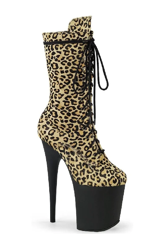 women's heeled ankle bootsFLAMINGO-1050LP Ankle Boot | Animal Faux Suede