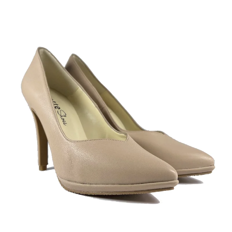 Women's water - resistant stiletto heel pumps for unexpected situations'Mercury' vegan-leather stiletto by Zette Shoes - nude Women's water - resistant stiletto heel pumps for unexpected situations'Mercury' vegan-leather stiletto by Zette Shoes - nude