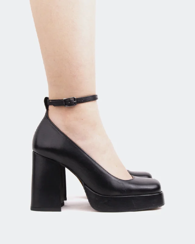 Women's forest green stiletto heel pumps for a nature - inspired lookMash, Black Leather/Cuir Noir Women's forest green stiletto heel pumps for a nature - inspired lookMash, Black Leather/Cuir Noir