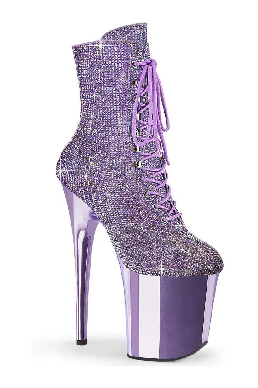 women's ankle boots with cutoutsFLAMINGO-1020CHRS Ankle Boot | Purple Faux Suede