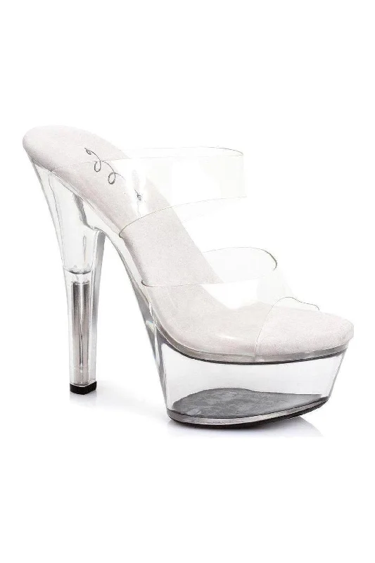 Plus Size Women's Wedge Heeled Sandals with Cork Sole in Beige for Added Comfort and Style601-COCO Slide | Clear Vinyl Plus Size Women's Wedge Heeled Sandals with Cork Sole in Beige for Added Comfort and Style601-COCO Slide | Clear Vinyl