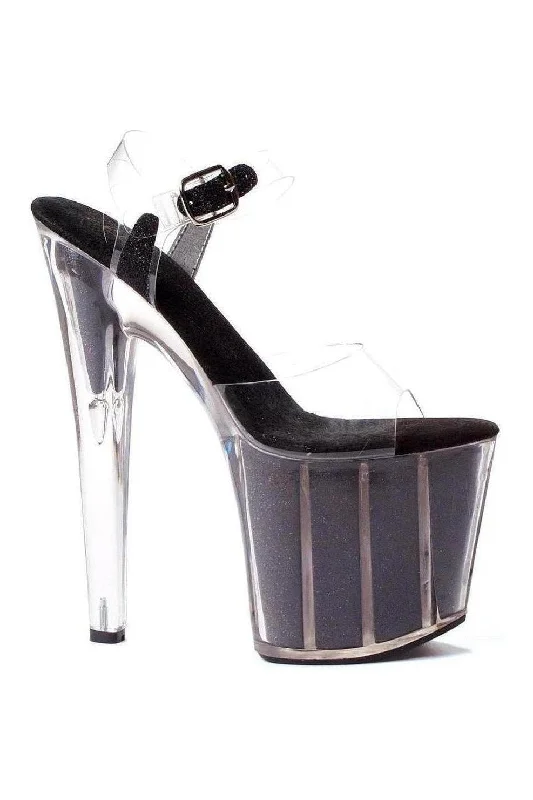 Women's Embroidered Heeled Sandals with Wedge Heel and Open Back in Cream for a Bohemian and Relaxed Summer Outfit821-GLITTER Platform Sandal | Clear Vinyl Women's Embroidered Heeled Sandals with Wedge Heel and Open Back in Cream for a Bohemian and Relaxed Summer Outfit821-GLITTER Platform Sandal | Clear Vinyl