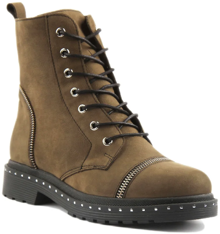 women's ankle boots with fringeJustin Reess England Charlotte In Olive