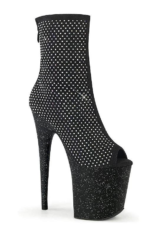 women's flat ankle bootsFLAMINGO-1031GM Ankle Boot | Black Faux Suede