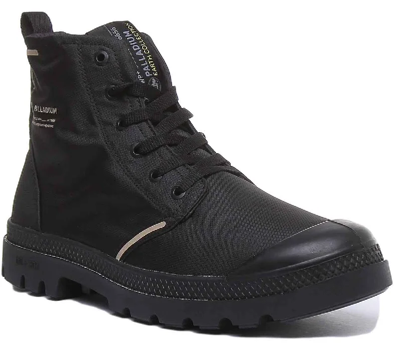 women's ankle boots with sock designPalladium Lite Recycled Waterproof Boot In Black