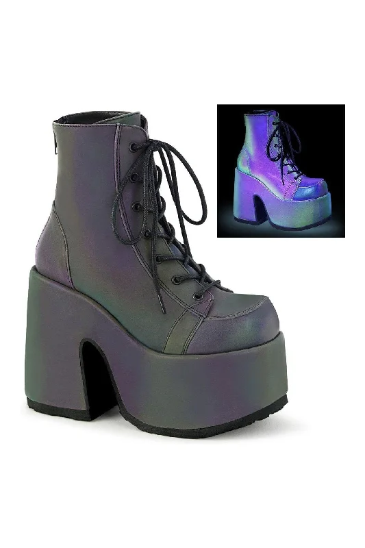 women's ankle boots for eveningCAMEL-203 Ankle Boot | Green Faux Leather