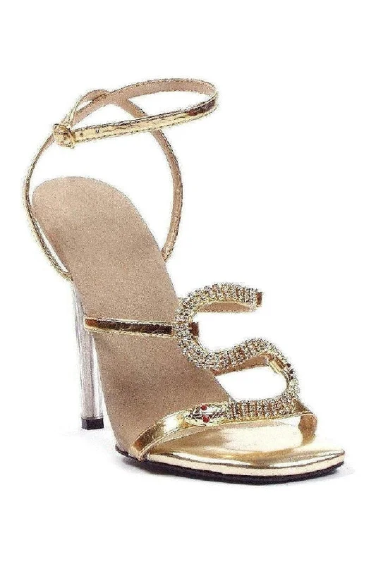 Women's Sling - Back Heeled Sandals with Cut - Out Sides in Gray for a Modern and Stylish Summer Shoe508-CHANTEL Sandal | Gold Faux Leather Women's Sling - Back Heeled Sandals with Cut - Out Sides in Gray for a Modern and Stylish Summer Shoe508-CHANTEL Sandal | Gold Faux Leather