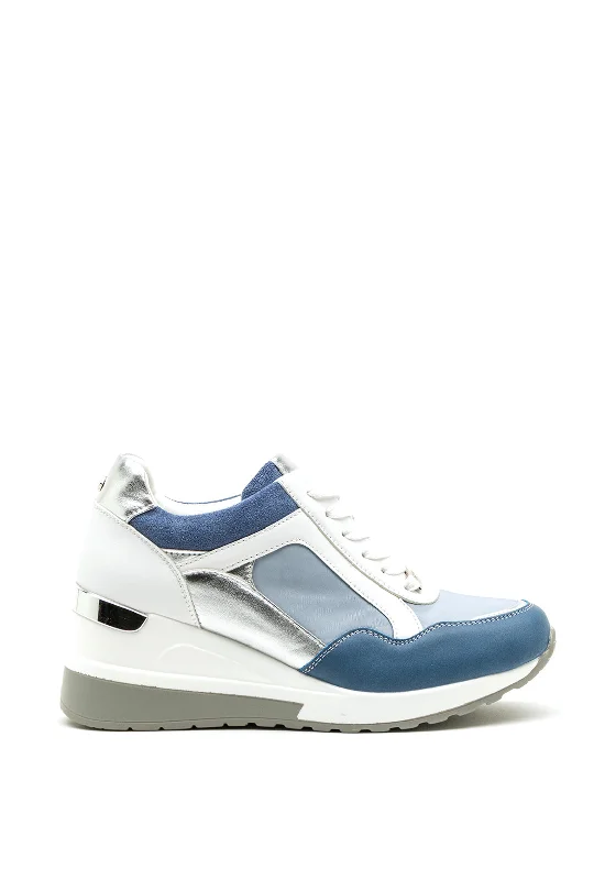 Tommy Bowe Womens Nathan Wedged Trainers, Blue
