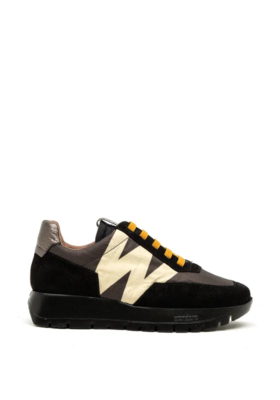 Wonders Fly Suede Colour Block Suede Trainers, Green