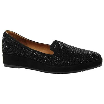 Women's platform - heel fashion & dress shoes with a glittery fabric for a party look L'AMOUR DES PIEDS CORREZE - BLACK - CORREZ-SUBLB Women's platform - heel fashion & dress shoes with a glittery fabric for a party look L'AMOUR DES PIEDS CORREZE - BLACK - CORREZ-SUBLB