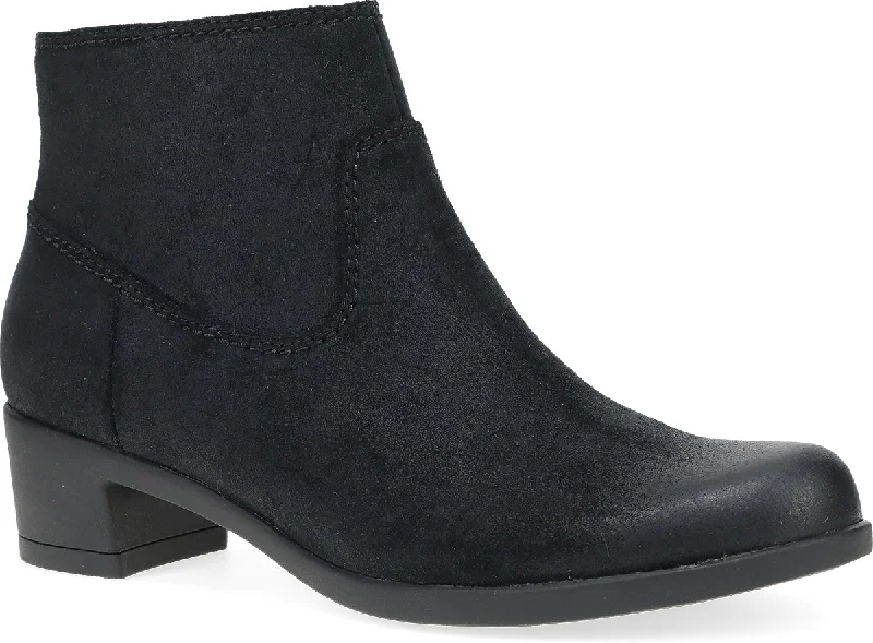 Women's ankle - bootie fashion & dress shoes with a side - zip and a mid - heel for versatility DANSKO CARMELLA BLACK Women's ankle - bootie fashion & dress shoes with a side - zip and a mid - heel for versatility DANSKO CARMELLA BLACK
