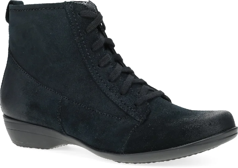 Women's lace - up fashion & dress shoes with a mid - heel and a floral - embroidered shaft for a feminine style DANSKO FERGIE BLACK Women's lace - up fashion & dress shoes with a mid - heel and a floral - embroidered shaft for a feminine style DANSKO FERGIE BLACK
