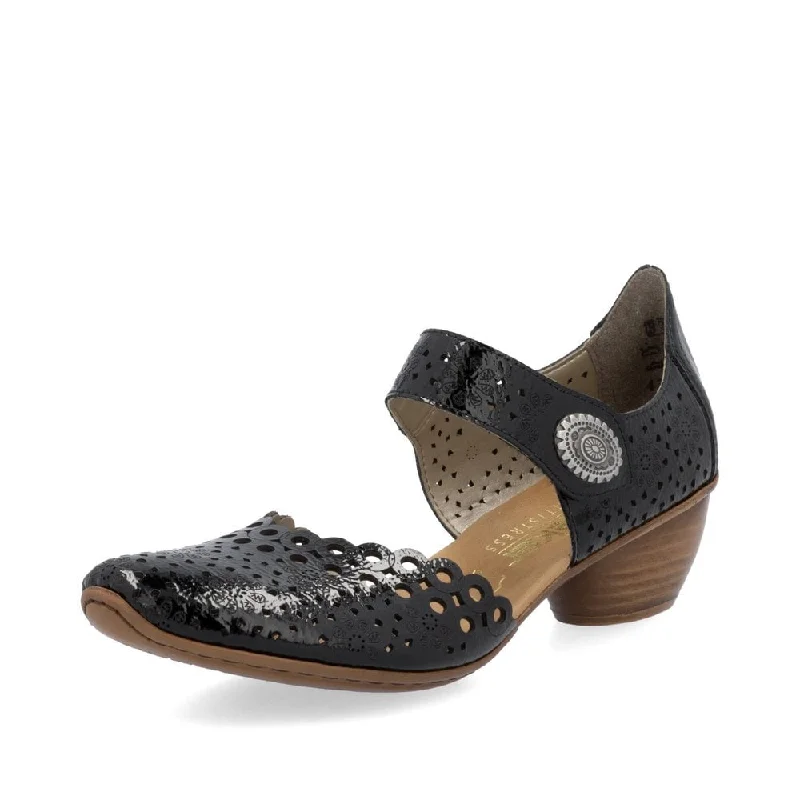 Women's metallic - finish fashion & dress shoes with a stiletto heel for a glamorous night out Rieker 43753-02 Mirjam Women's metallic - finish fashion & dress shoes with a stiletto heel for a glamorous night out Rieker 43753-02 Mirjam