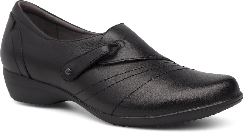 Women's satin - covered fashion & dress shoes with a bow - detail for a romantic look DANSKO FRANNY BLACK MEDIUM Women's satin - covered fashion & dress shoes with a bow - detail for a romantic look DANSKO FRANNY BLACK MEDIUM