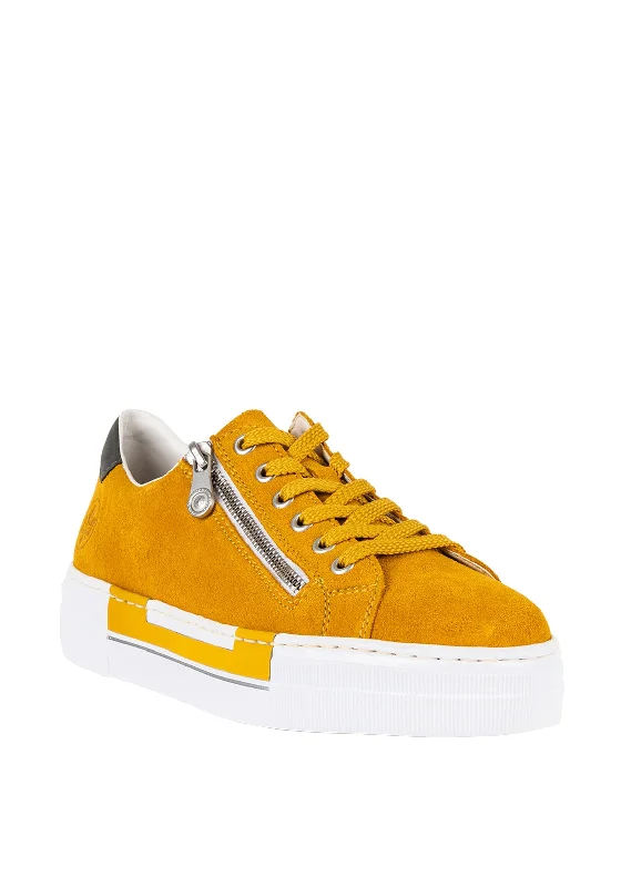 Rieker Womens Platform Trainers, Yellow