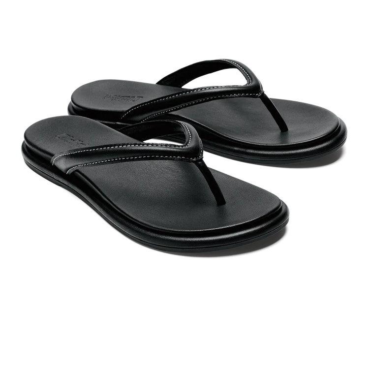 Women's lace - up fashion & dress shoes with a mid - heel and a floral - embroidered shaft for a feminine style OLUKAI TIARE BLACK Women's lace - up fashion & dress shoes with a mid - heel and a floral - embroidered shaft for a feminine style OLUKAI TIARE BLACK