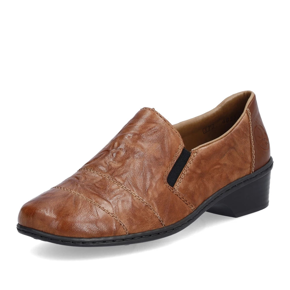 Women's lace - up fashion & dress shoes with a mid - heel and a floral - embroidered shaft for a feminine style Rieker 48250-22 Women's lace - up fashion & dress shoes with a mid - heel and a floral - embroidered shaft for a feminine style Rieker 48250-22