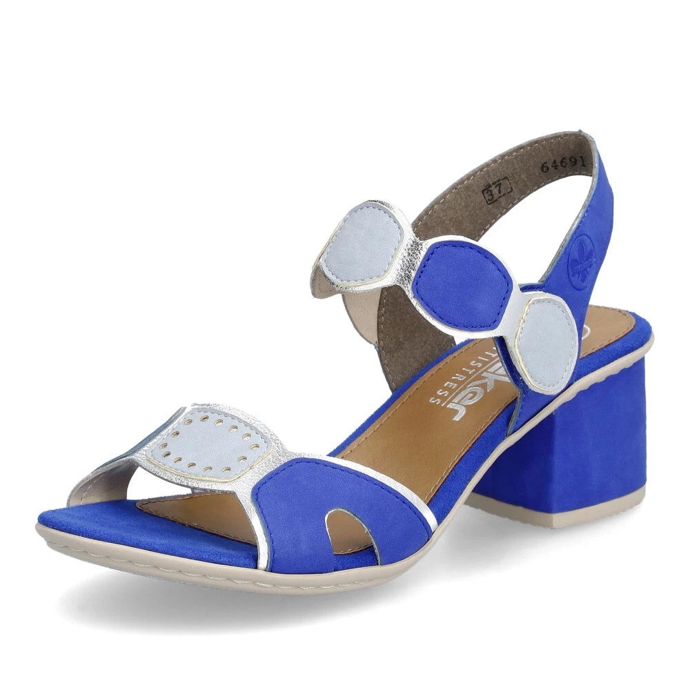Women's open - toe fashion & dress shoes with a cork - wrapped heel for a summer - friendly style Rieker 64691-14 Women's open - toe fashion & dress shoes with a cork - wrapped heel for a summer - friendly style Rieker 64691-14