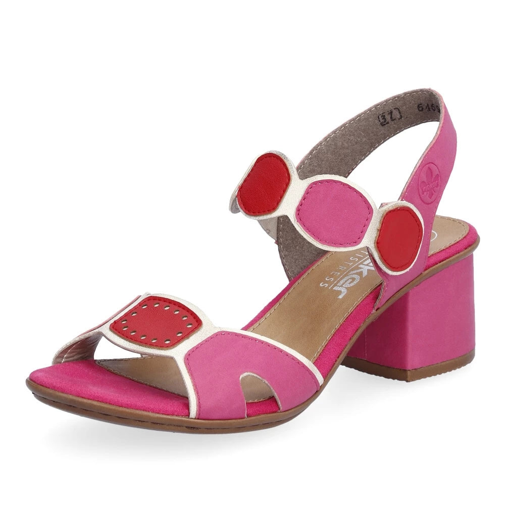 Women's high - heeled patent leather fashion & dress shoes with rhinestones Rieker 64691-31 Women's high - heeled patent leather fashion & dress shoes with rhinestones Rieker 64691-31