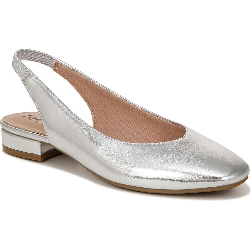 Women's Embroidered Floral Pattern Ballet Flats in White for a Spring - Inspired Outfit LifeStride Womens Claire Metallic Slingbacks Women's Embroidered Floral Pattern Ballet Flats in White for a Spring - Inspired Outfit LifeStride Womens Claire Metallic Slingbacks