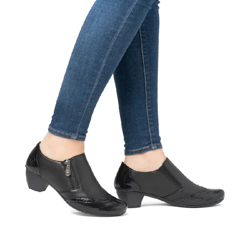 Women's peep - toe fashion & dress shoes with a floral - printed fabric for a feminine touch Rieker 41757-00 Women's peep - toe fashion & dress shoes with a floral - printed fabric for a feminine touch Rieker 41757-00