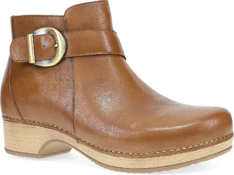 Women's open - toe fashion & dress shoes with a cork - wrapped heel for a summer - friendly style DANSKO BRENNAN TAN