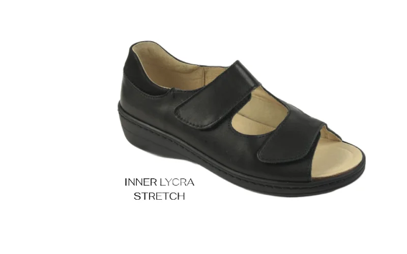 Women's wedge - heel fashion & dress shoes with a woven upper for a beach - to - dinner style Volks Walker 10104 Black Women's wedge - heel fashion & dress shoes with a woven upper for a beach - to - dinner style Volks Walker 10104 Black