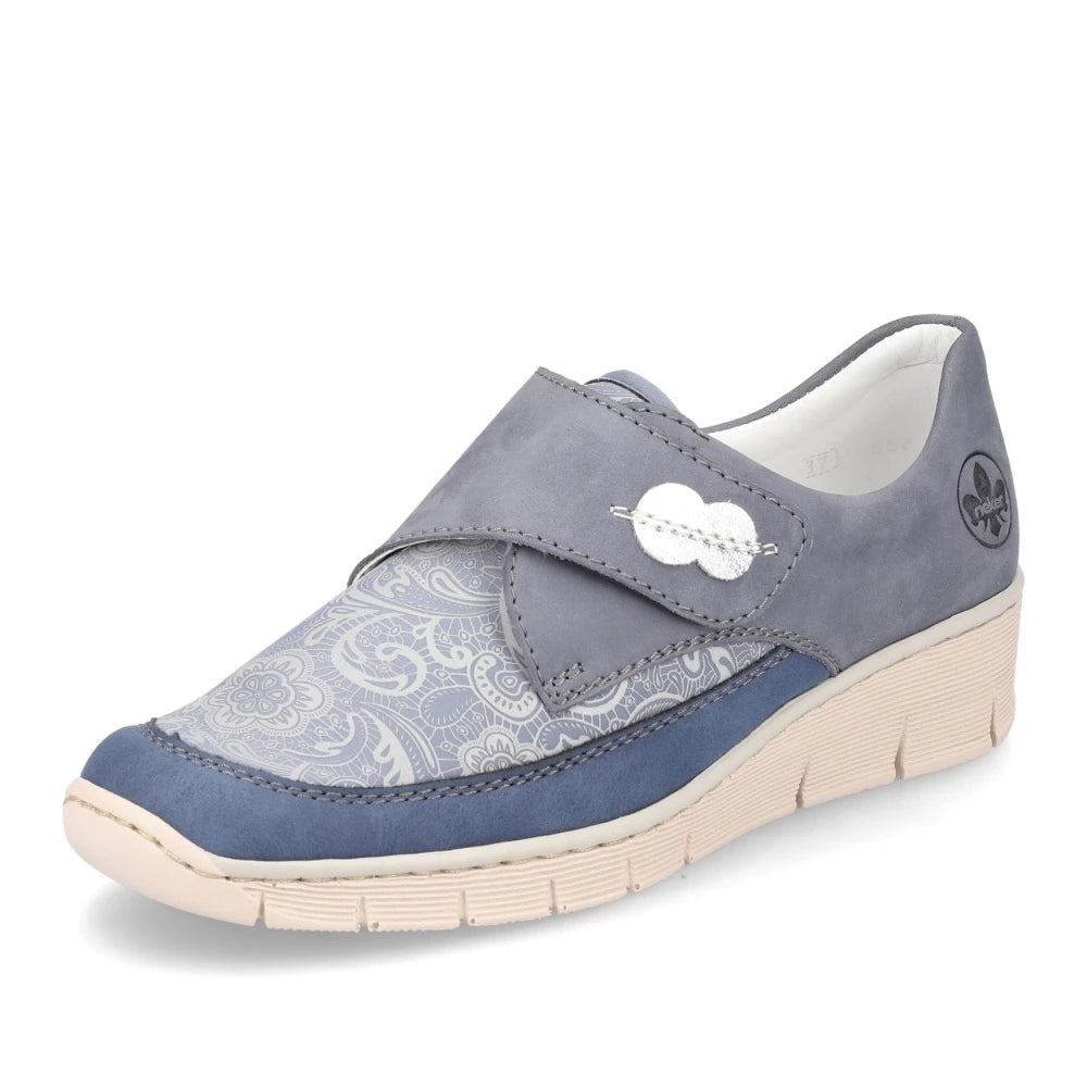Women's open - toe fashion & dress shoes with a cork - wrapped heel for a summer - friendly style Rieker 537C0-15 Classic Velcro Shoe Women's open - toe fashion & dress shoes with a cork - wrapped heel for a summer - friendly style Rieker 537C0-15 Classic Velcro Shoe