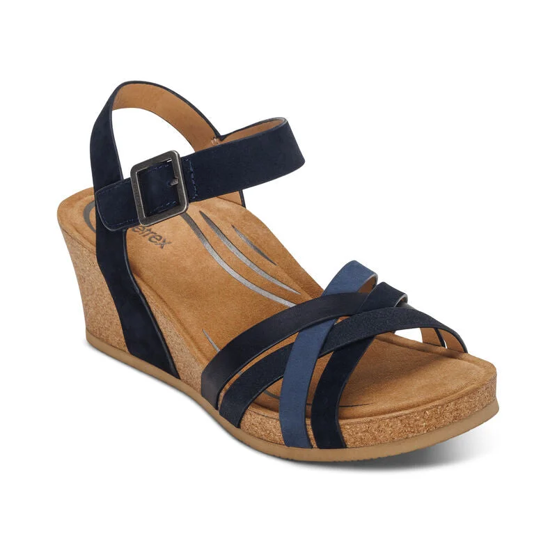 Women's mule - style fashion & dress shoes with a pointed toe and a low - heel for everyday elegance AETREX NOELLE NAVY Women's mule - style fashion & dress shoes with a pointed toe and a low - heel for everyday elegance AETREX NOELLE NAVY