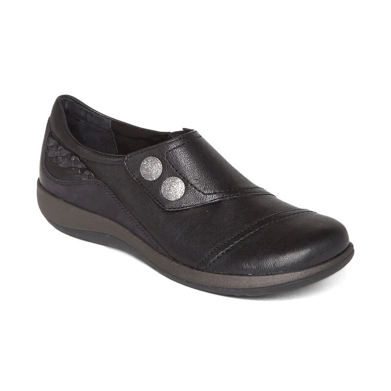 Women's mule - style fashion & dress shoes with a pointed toe and a low - heel for everyday elegance Aetrex Karina  Monk Black DM500