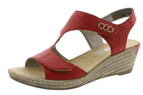 Women's metallic - finish fashion & dress shoes with a stiletto heel for a glamorous night out Rieker 62468-33 Red Wedge Women's metallic - finish fashion & dress shoes with a stiletto heel for a glamorous night out Rieker 62468-33 Red Wedge
