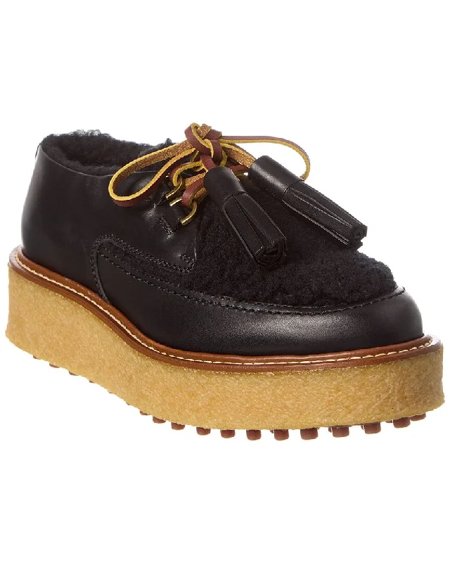 Women's Fur - Lined Loafers in Tan for a Cozy Winter Option TOD’s Leather & Shearling Platform Loafer Women's Fur - Lined Loafers in Tan for a Cozy Winter Option TOD’s Leather & Shearling Platform Loafer