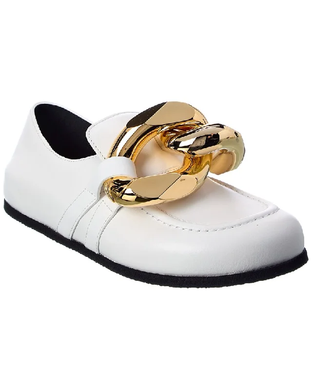 Women's Metallic Foil - Finish Loafers in Gold for a Glamorous Night Out JW Anderson Chain Leather Loafer