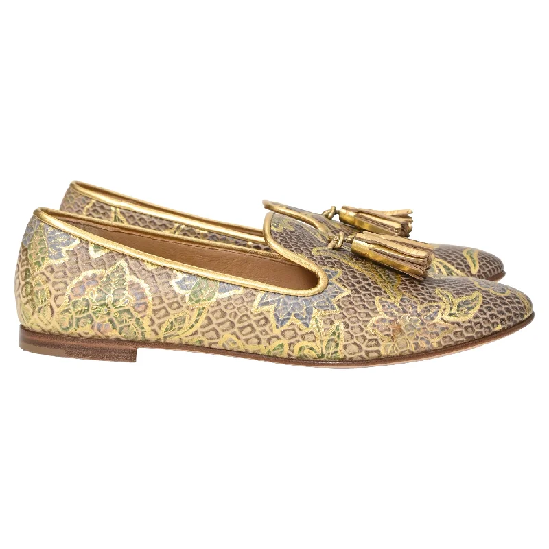 Women's Glitter - Embellished Loafers in Silver for a Sparkly Party Look Giuseppe Zanotti Smoking Slippers in Multicolor Printed Leather Women's Glitter - Embellished Loafers in Silver for a Sparkly Party Look Giuseppe Zanotti Smoking Slippers in Multicolor Printed Leather